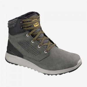 Buty Zimowe Męskie Salomon Utility Zimowe Climasalomon Nieprzemakalne Gray | 59384-ZDOQ