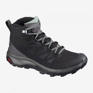 Buty do Chodzenia Damskie Salomon Outline Mid Gore-Tex Czarne | 54276-CSHQ