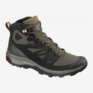 Buty do Chodzenia Męskie Salomon Outline Mid Gore-Tex Czarne | 43516-BXEM