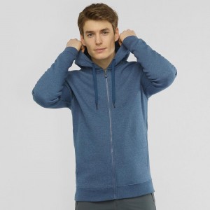 Kurtka Do Biegania Męskie Salomon Shift Full Zip Hoodie M Granatowe | 93056-YQJL