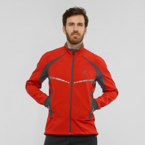 Kurtka Męskie Salomon Rs Warm Softshell Jkt M Czerwone | 39817-ICAT