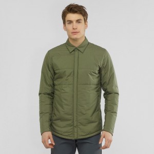 Kurtka Męskie Salomon Snowshelter Insulated Shirt M Zielone | 40396-SZRU