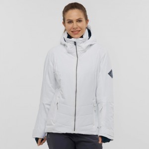 Kurtki Narciarskie Damskie Salomon Prevail Jacket W Białe | 86129-UIZW