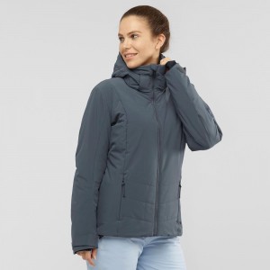 Kurtki Narciarskie Damskie Salomon Prevail Jacket W Gray | 84563-MDLZ