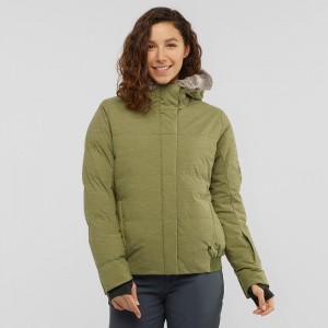 Kurtki Narciarskie Damskie Salomon Snuggly Warm Jacket W Zielone | 23518-DSAW