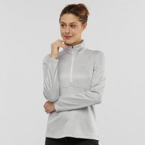 Kurtki Narciarskie Damskie Salomon Transition Half Zip W Białe | 93260-RBPQ