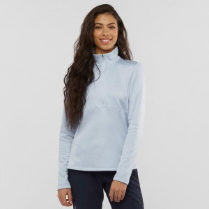 Kurtki Narciarskie Damskie Salomon Transition Half Zip W Niebieskie | 23170-ZEGJ