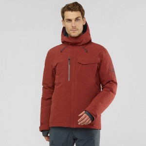 Kurtki Narciarskie Męskie Salomon Arctic Down Jacket M Czerwone | 74965-EQTJ