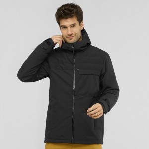 Kurtki Narciarskie Męskie Salomon Deepsteep Jacket M Czarne | 95342-ZHOE