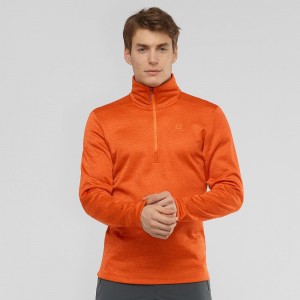 Kurtki Narciarskie Męskie Salomon Essential Lightwarm Seamless Pomarańczowe | 74529-PZDA