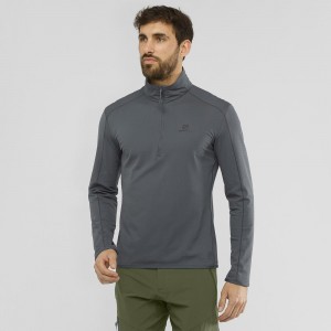 Kurtki Narciarskie Męskie Salomon Outrack Half Zip Mid M Gray | 18759-XWDQ