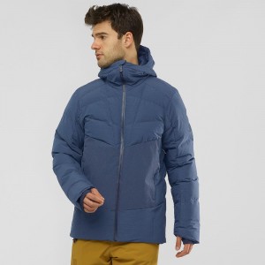 Kurtki Narciarskie Męskie Salomon Snowshelter Jacket M Granatowe | 38971-NEWS