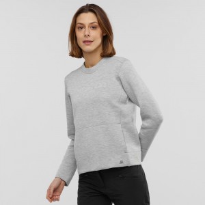 Pulower Damskie Salomon Sight Crew Neck W Gray | 40162-NWJY