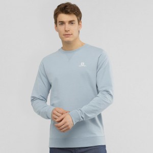 Pulower Męskie Salomon Shift Crewneck M Niebieskie | 57210-OZWL