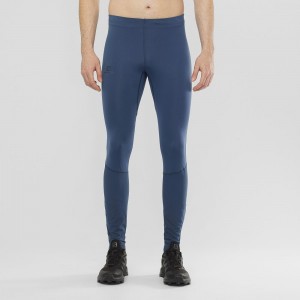 Rajstopy Męskie Salomon Agile Warm Tight M Granatowe | 69023-NUVI