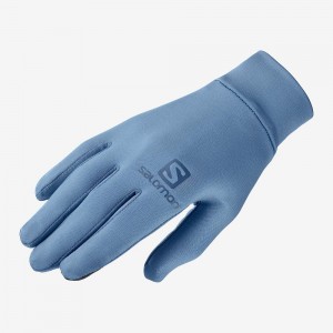 Rękawiczki Męskie Salomon Agile Warm Glove U Niebieskie | 57206-PTFC