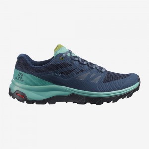 Trekking Damskie Salomon Outline Szerokie Gore-Tex Granatowe | 79045-STQC