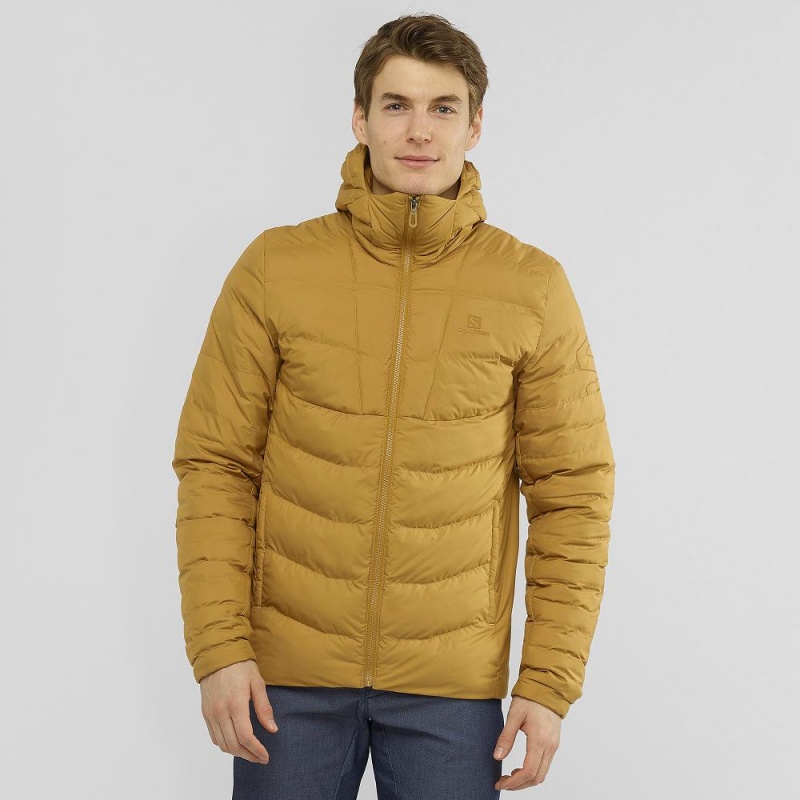 Bluza z Kapturem Męskie Salomon Essential Xwarm Insulated Żółte | 59106-DUOC