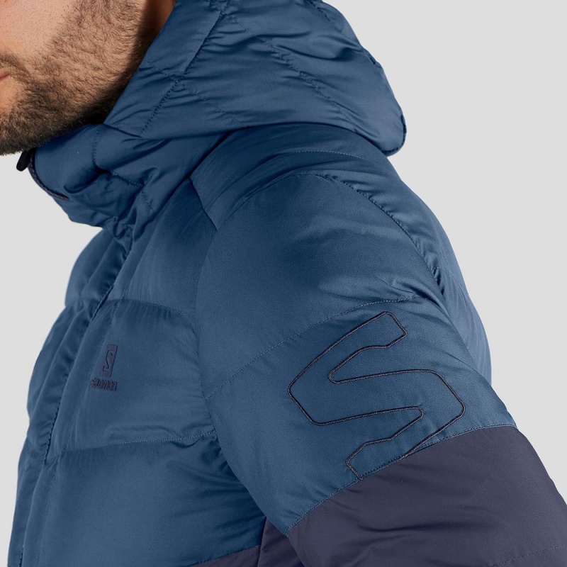 Bluza z Kapturem Męskie Salomon Essential Xwarm Insulated Granatowe | 68405-PSTZ