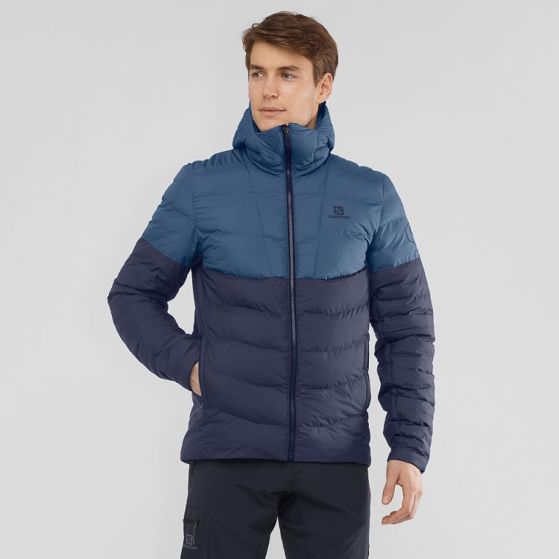 Bluza z Kapturem Męskie Salomon Essential Xwarm Insulated Granatowe | 68405-PSTZ