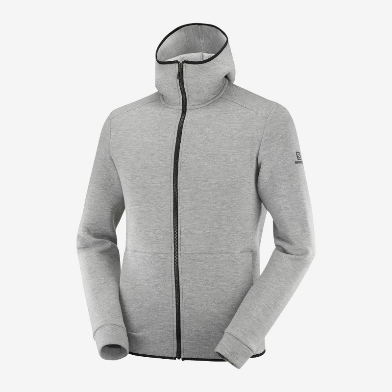 Bluza z Kapturem Męskie Salomon Essential Warm Gray | 17564-NOLF