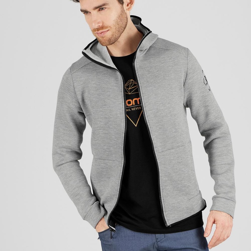 Bluza z Kapturem Męskie Salomon Essential Warm Gray | 17564-NOLF