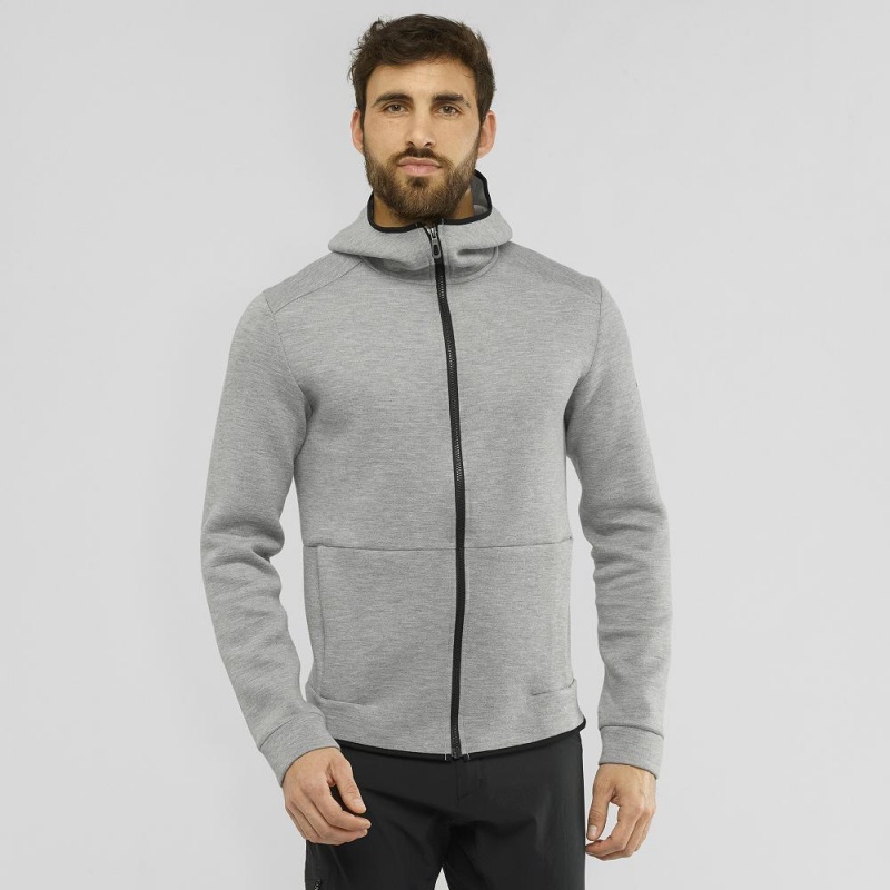 Bluza z Kapturem Męskie Salomon Essential Warm Gray | 17564-NOLF