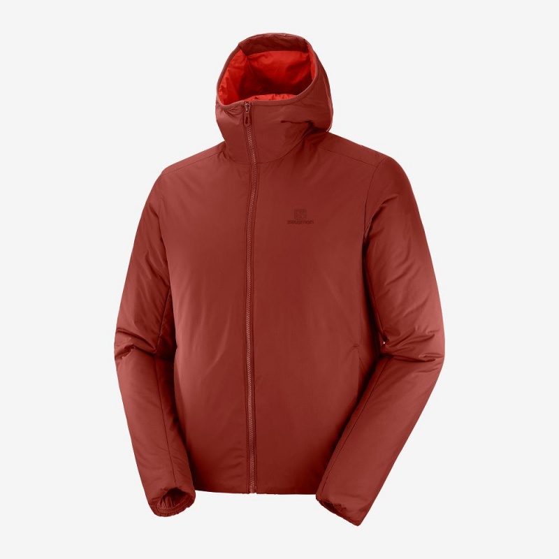 Bluza z Kapturem Męskie Salomon Outrack Insulated Czerwone | 01298-LRQA