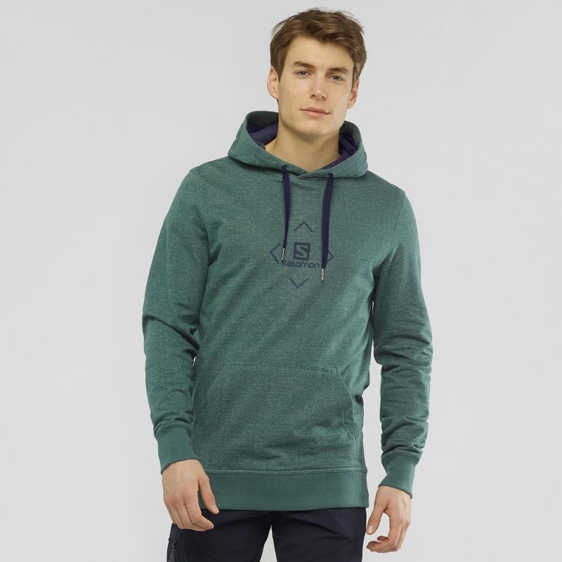 Bluza z Kapturem Męskie Salomon Shift Hoodie M Zielone | 38769-RKEM