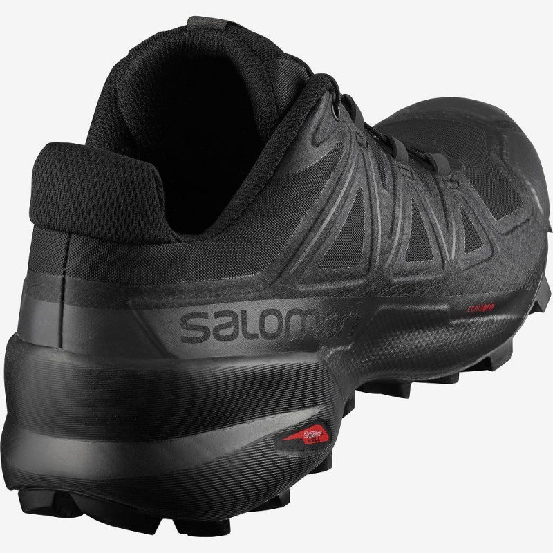 Buty do Biegania w Terenie Męskie Salomon Speedcross 5 Szerokie Czarne | 54803-PATM