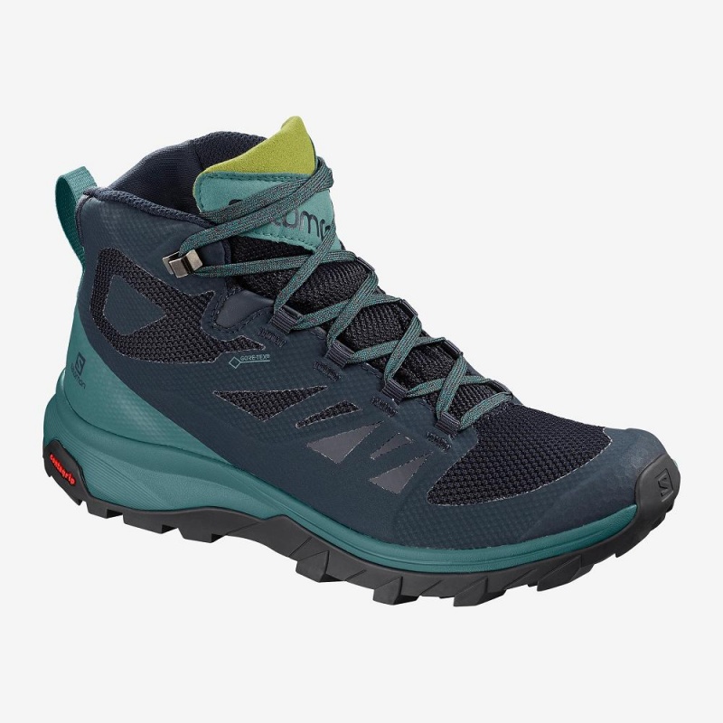 Buty do Chodzenia Damskie Salomon Outline Mid Gore-Tex Zielone | 73046-ZQFB