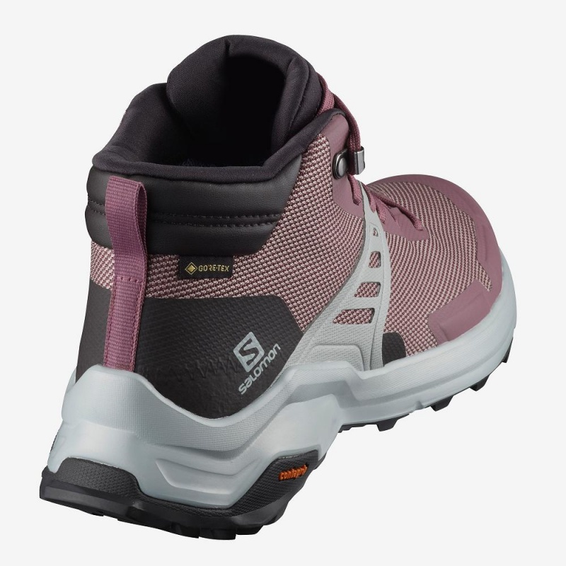 Buty do Chodzenia Damskie Salomon X Raise Mid Gore-Tex Różowe | 79582-LRMG