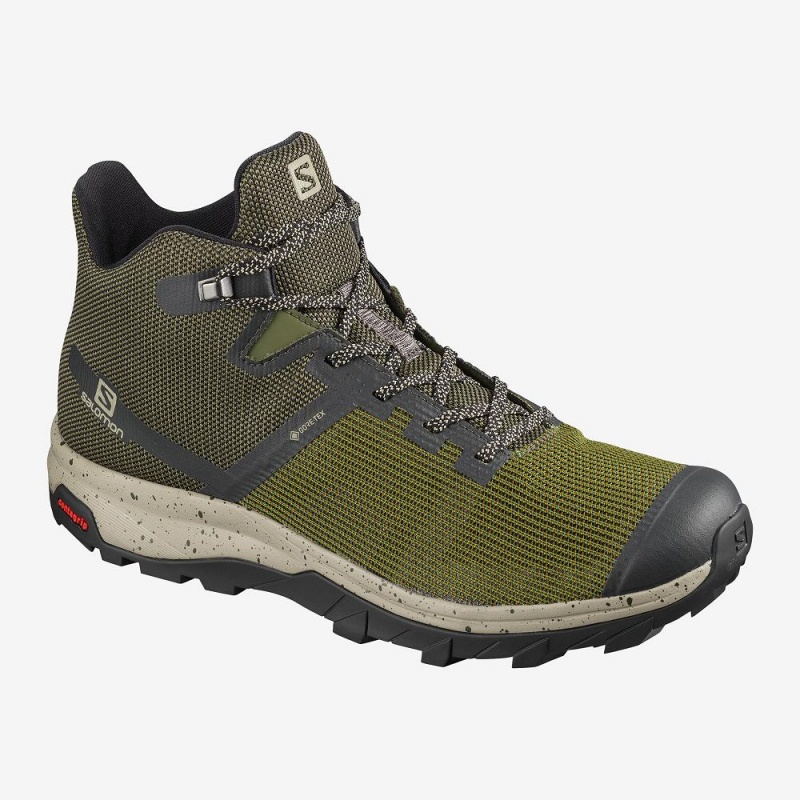 Buty do Chodzenia Męskie Salomon Outline Prism Mid Gore-Tex Zielone | 27903-IKVR