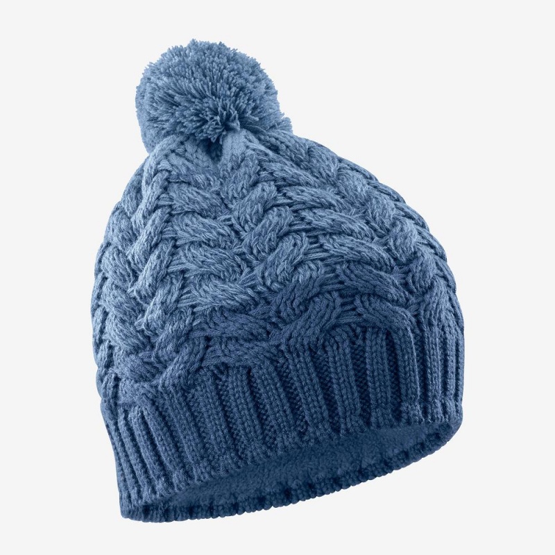 Kapelusz Męskie Salomon Poly Beanie Niebieskie | 35814-TFXZ