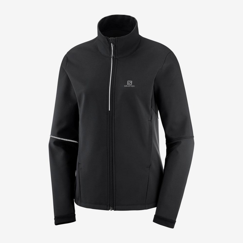 Kurtka Damskie Salomon Agile Softshell Czarne | 49608-VQKP