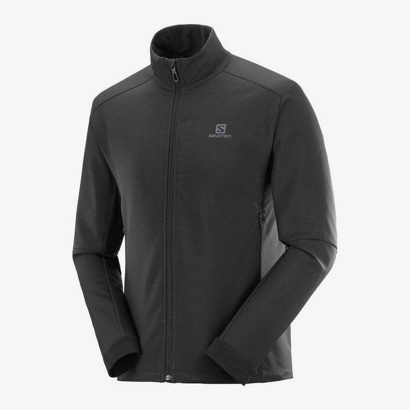 Kurtka Do Biegania Męskie Salomon Agile Softshell Czarne | 82691-FPIQ