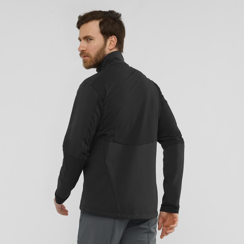 Kurtka Do Biegania Męskie Salomon Agile Softshell Czarne | 82691-FPIQ