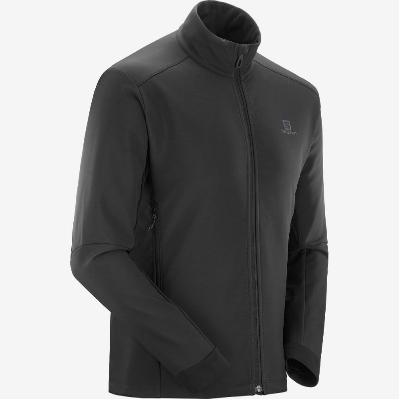 Kurtka Do Biegania Męskie Salomon Agile Softshell Czarne | 82691-FPIQ