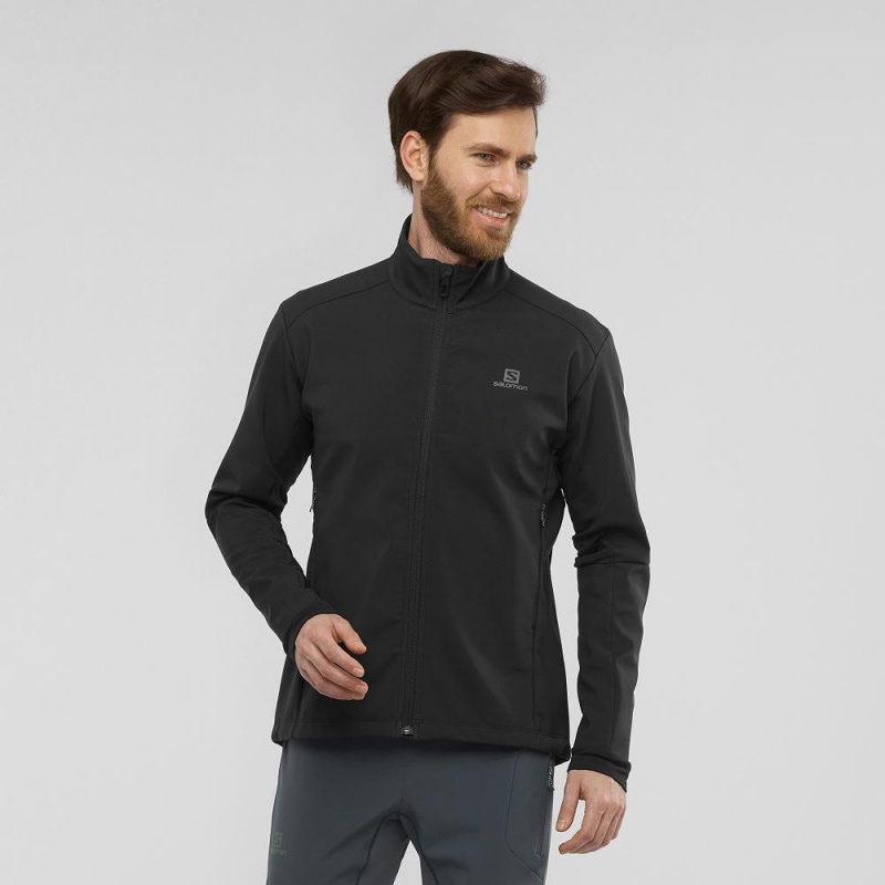 Kurtka Do Biegania Męskie Salomon Agile Softshell Czarne | 82691-FPIQ