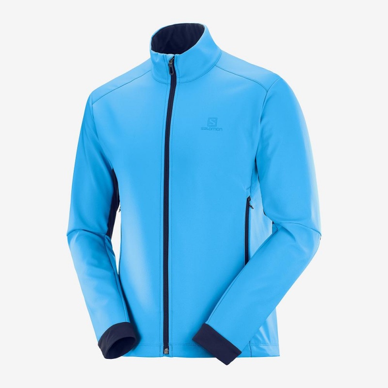 Kurtka Do Biegania Męskie Salomon Agile Softshell Niebieskie | 54362-PARW