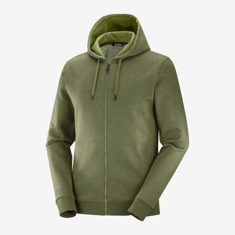 Kurtka Do Biegania Męskie Salomon Shift Full Zip Hoodie M Zielone | 41083-MCUB