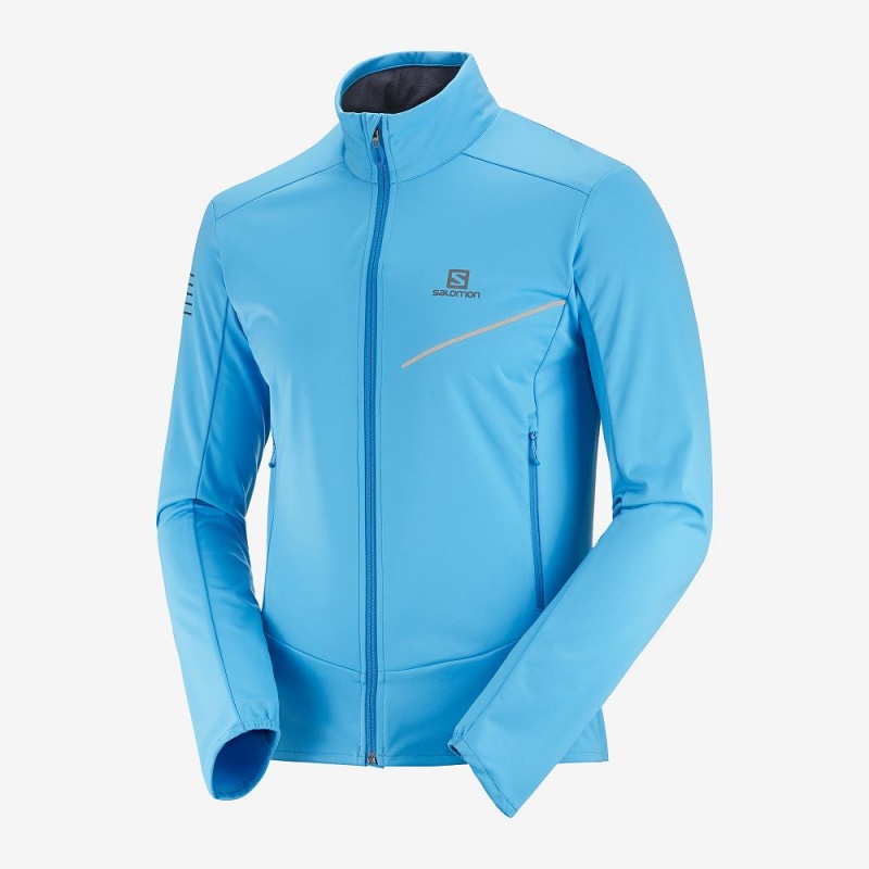 Kurtka Męskie Salomon Rs Softshell Jkt M Niebieskie | 50384-NZIM