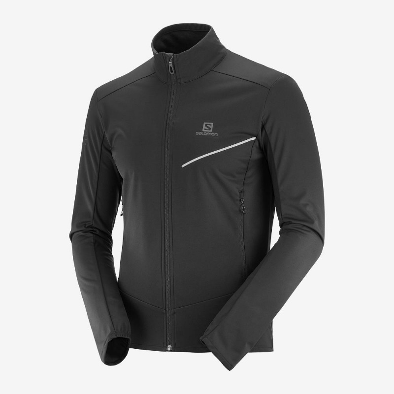 Kurtka Męskie Salomon Rs Softshell Jkt M Czarne | 49780-JBZL