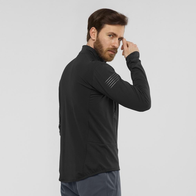 Kurtka Męskie Salomon Rs Softshell Jkt M Czarne | 49780-JBZL