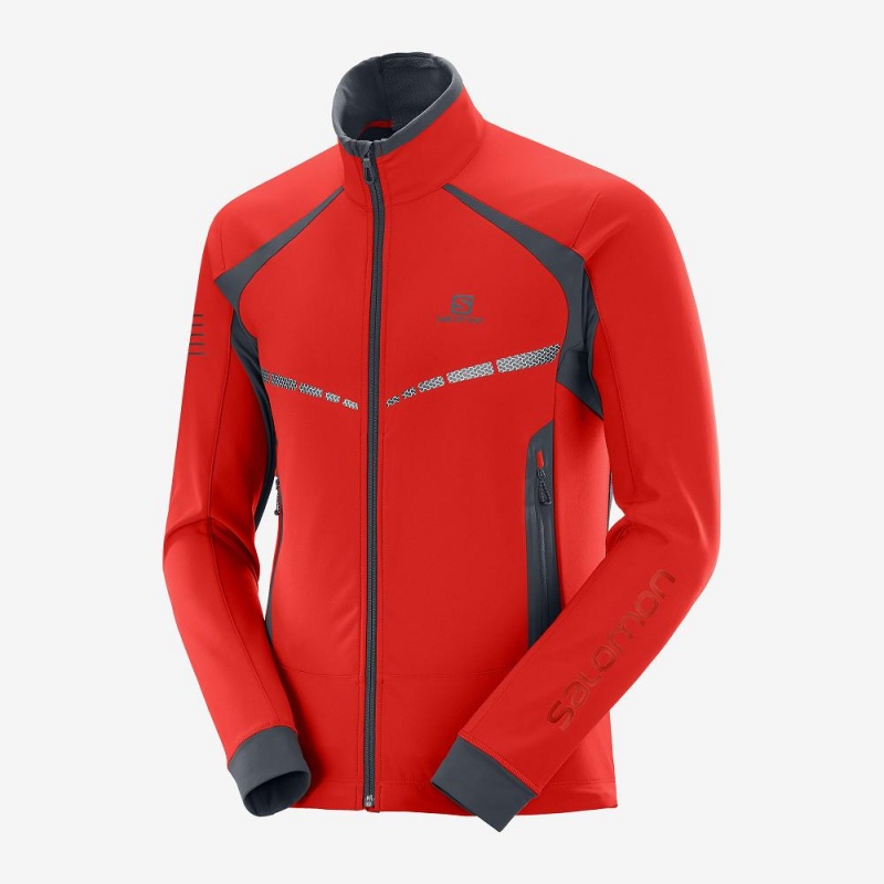 Kurtka Męskie Salomon Rs Warm Softshell Jkt M Czerwone | 39817-ICAT