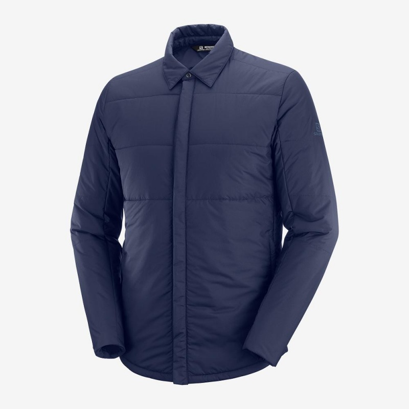 Kurtka Męskie Salomon Snowshelter Insulated Shirt M Granatowe | 70385-DJHY