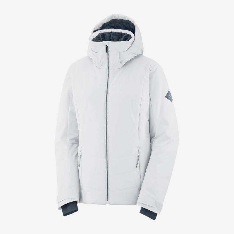 Kurtki Narciarskie Damskie Salomon Prevail Jacket W Białe | 86129-UIZW