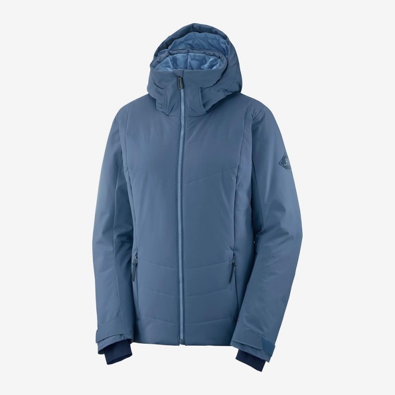 Kurtki Narciarskie Damskie Salomon Prevail Jacket W Granatowe | 17624-SCPO