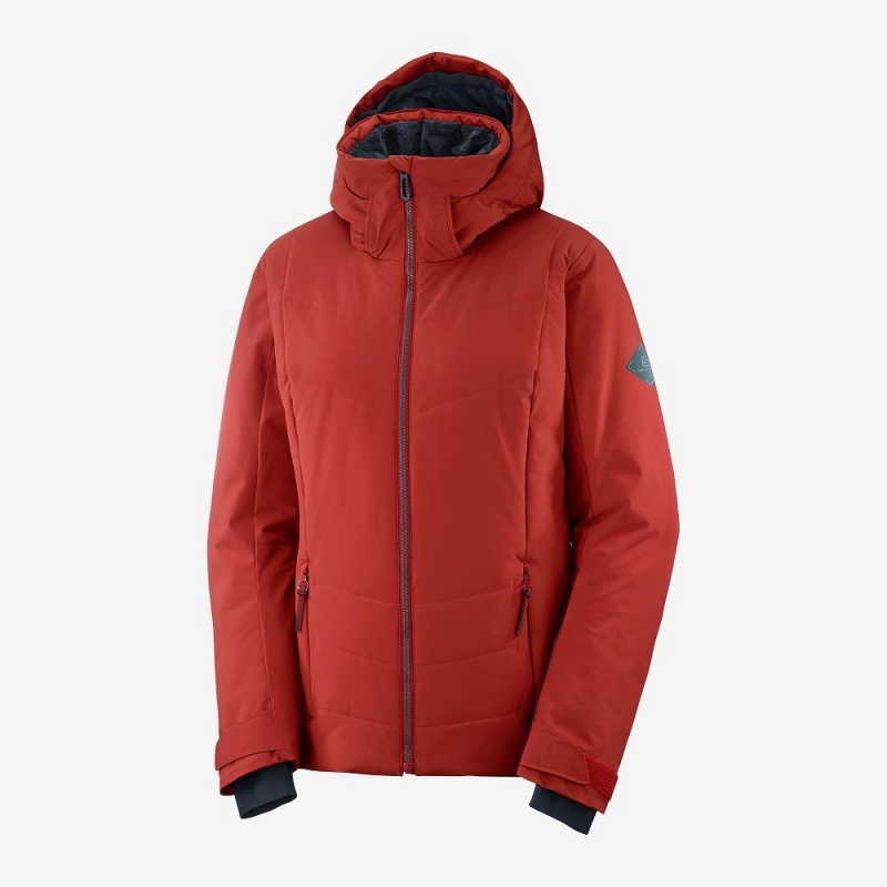 Kurtki Narciarskie Damskie Salomon Prevail Jacket W Czerwone | 64072-DBOQ