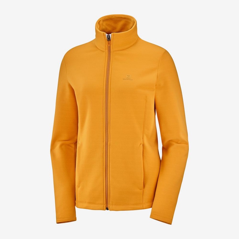 Kurtki Narciarskie Damskie Salomon Radiant Full Zip Warstwa Pośrednia W Żółte | 62934-OVNA